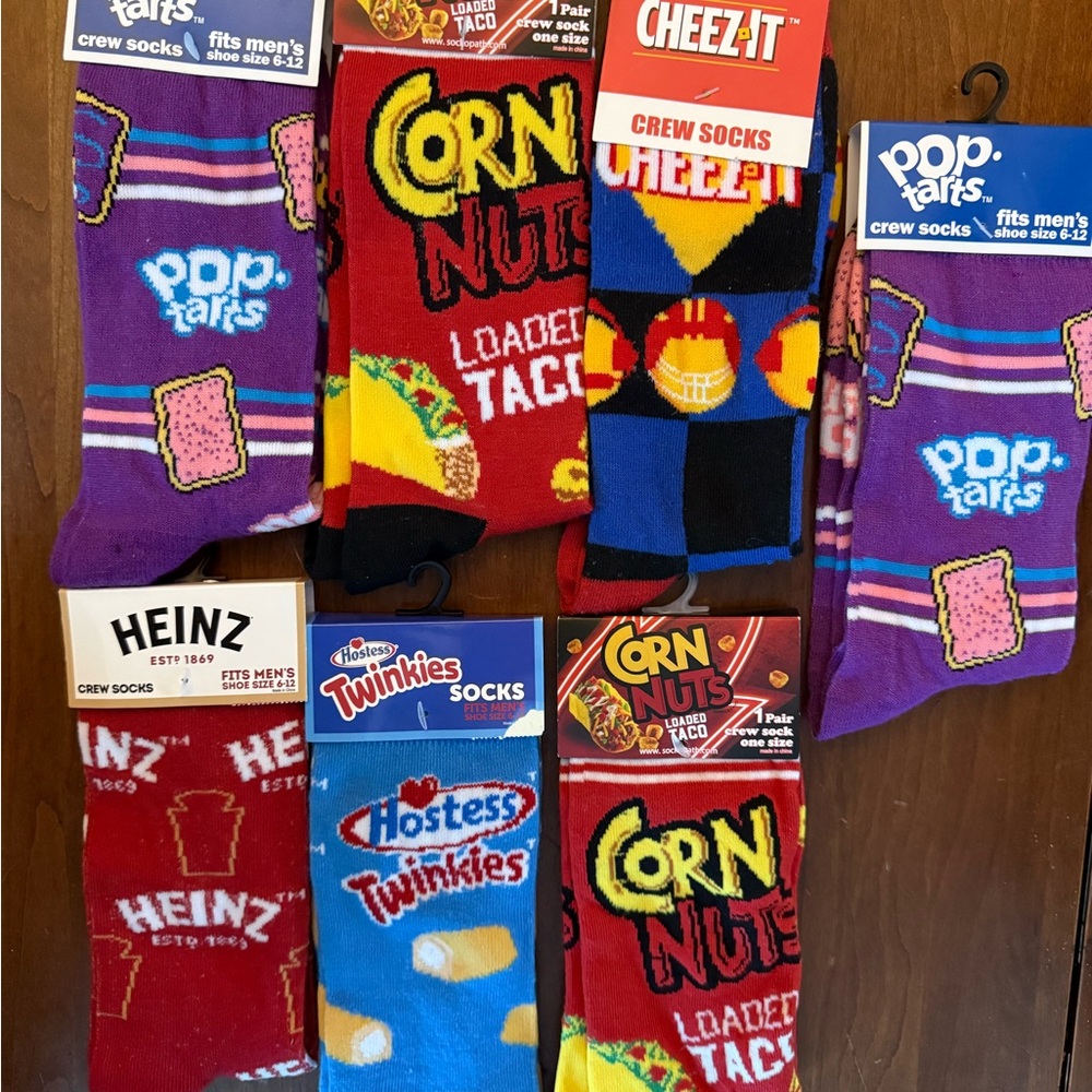 Assorted Snack Brand Crew Socks